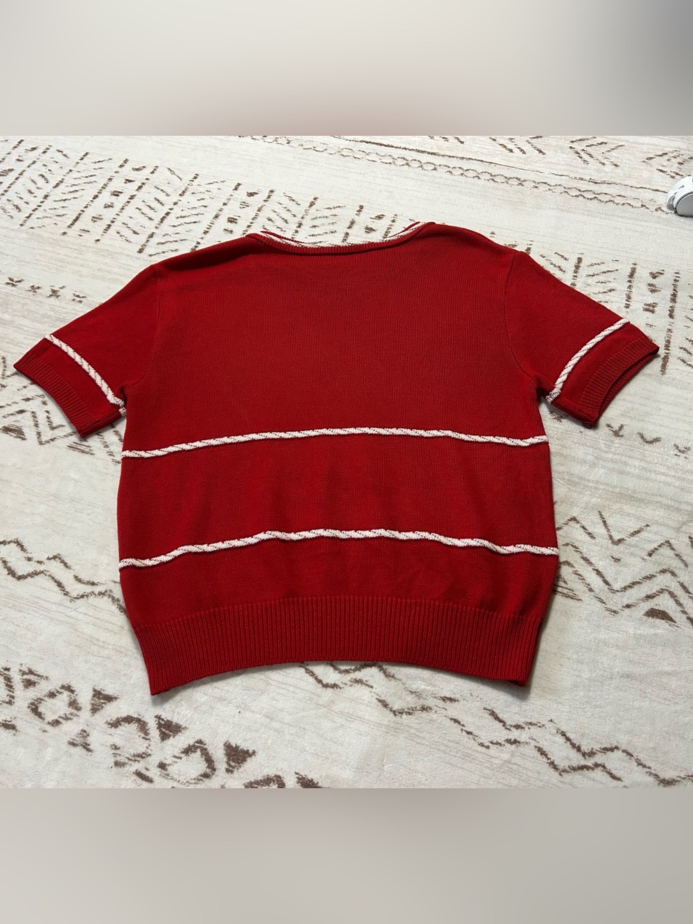 Vintage Southern Lady Nautical Sweater Top Red Boat Embroidered USA S Preppy - Picture 5 of 6